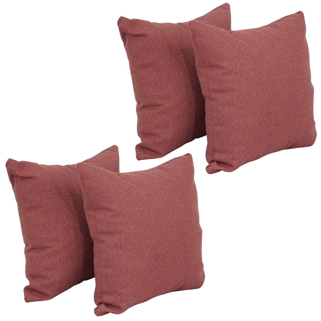 Blazing Needles Square Polyester Jacquard Throw Pillows, 17", Hazeltsb Paprik 4 Count