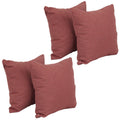 Blazing Needles Square Polyester Jacquard Throw Pillows, 17", Hazeltsb Paprik 4 Count