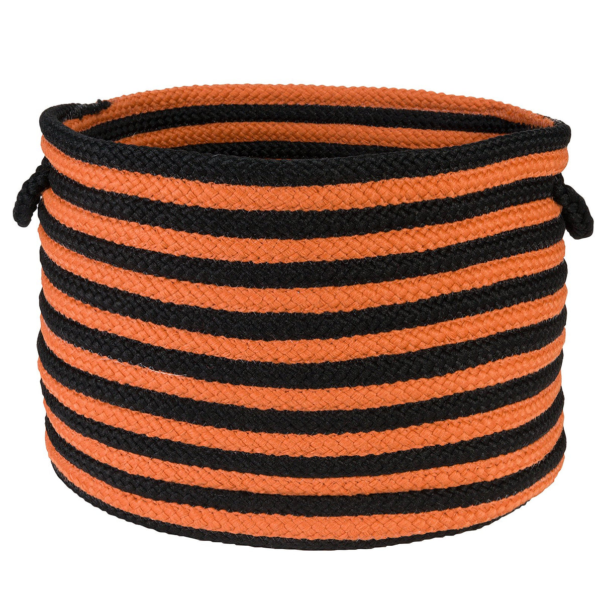 Colonial Mills Spunky Stripe Basket, 14-Inch By 14-Inch By 10-Inch, Orange/Black