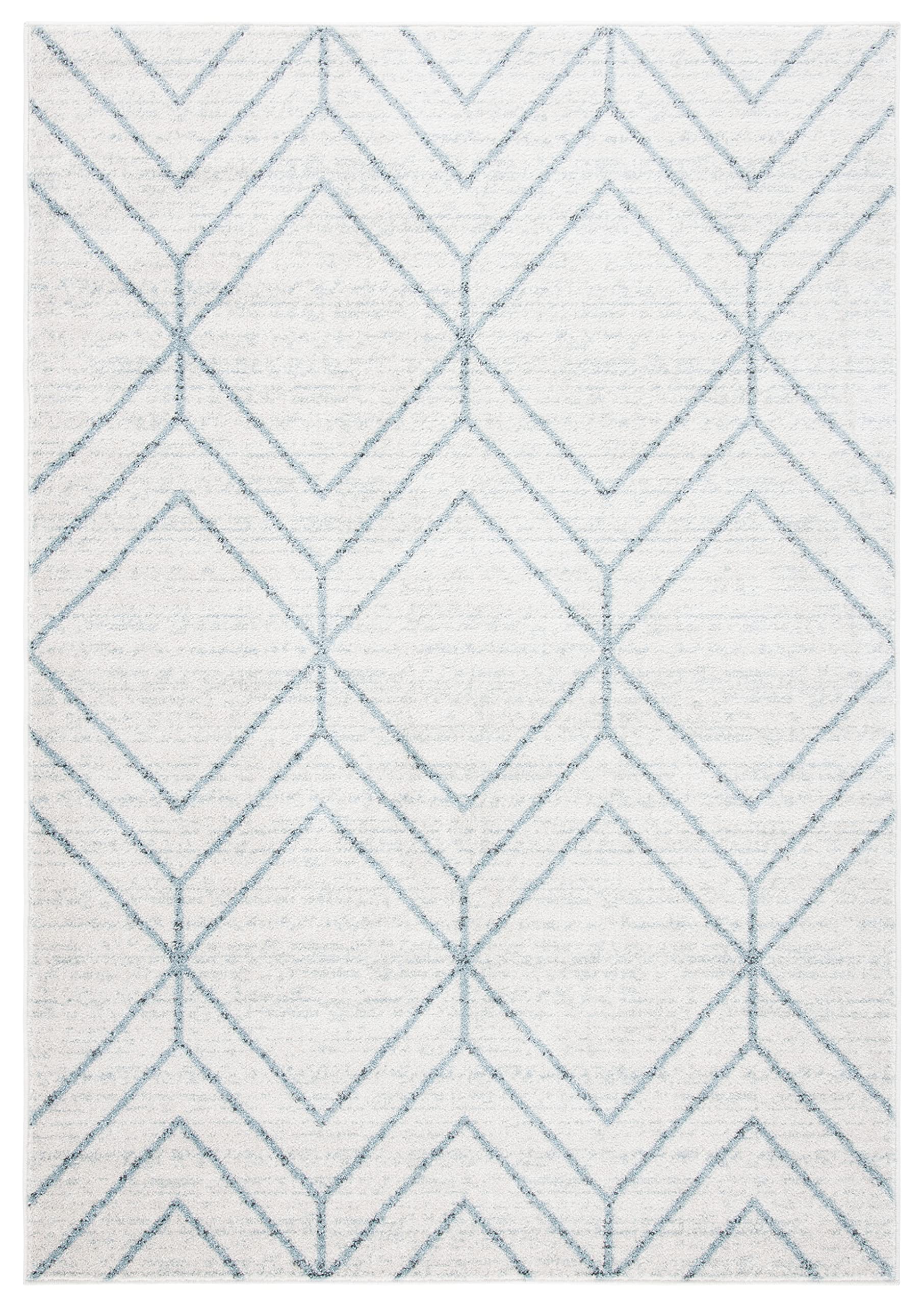 Safavieh Adirondack Collection Area Rug - 4 Square, Grey & Blue, Geometric Design, Non-Shedding & Easy Care, Ideal for High Tra