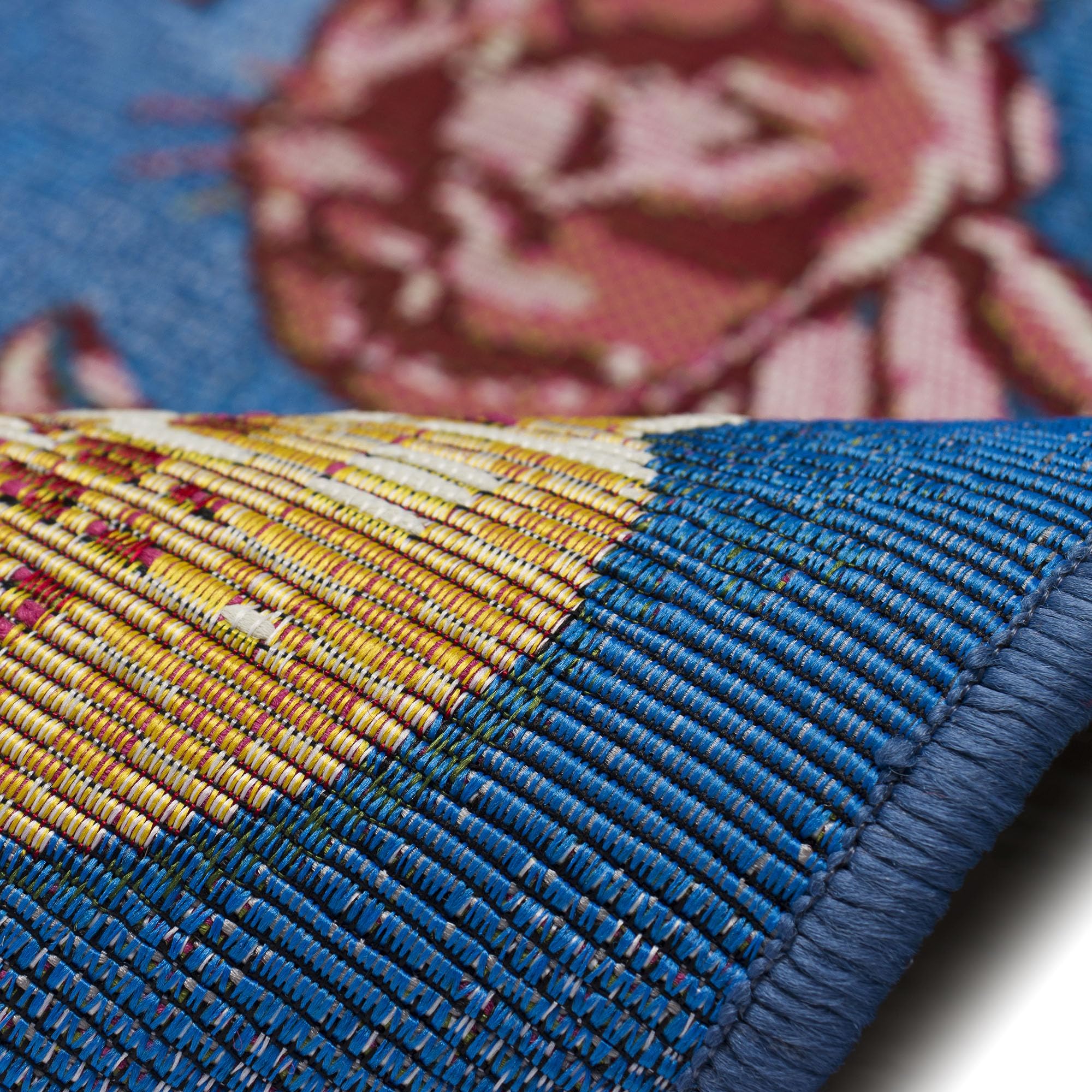 Liora Manne Esencia Machine Washable Non-Slip Low Profile Indoor/Outdoor Mat-Transitional, Coastal, Seashell, Whimsical, Shell We Dance Aqua 2' X 2'10'