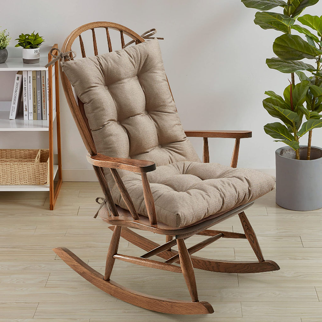 Sweet Home Collection Rocking Chair Cushion Premium Pads Non Skid Slip Backed Set Of Upper And Lower With Ties, Case Pack (Pack
