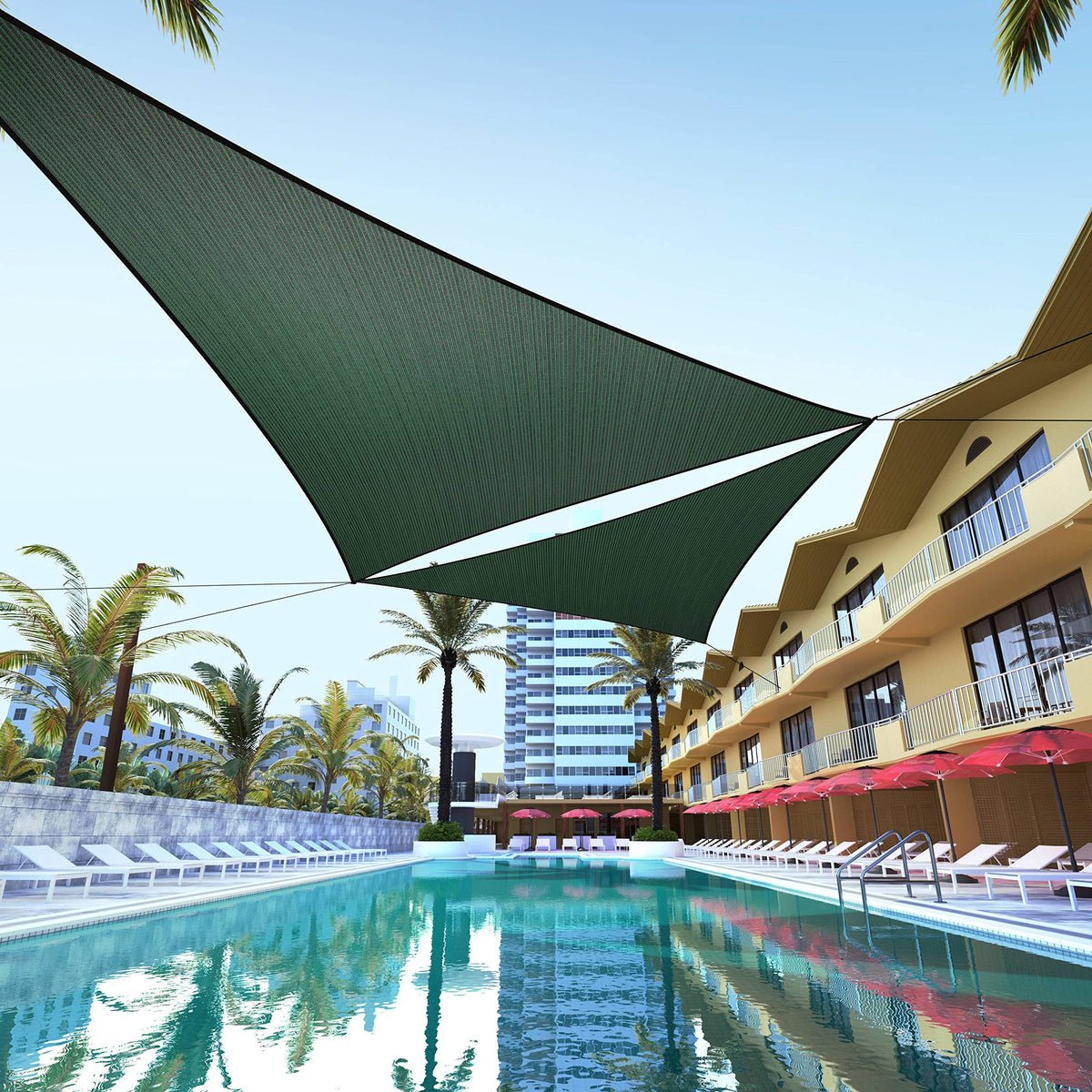 Colourtree Ctaprt14 Order To Make Custom Size 14' X 16' X 21.3' Green Right Triangle Sun Shade Sail Canopy Mesh Fabric Uv Block