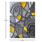 Flash Furniture Jubilee Collection Abstract Area Rug - Colorfast Yellow Olefin Rug - 5' X 7' Area Rug - Jute Backing - Living Room, Bedroom, & Family Room