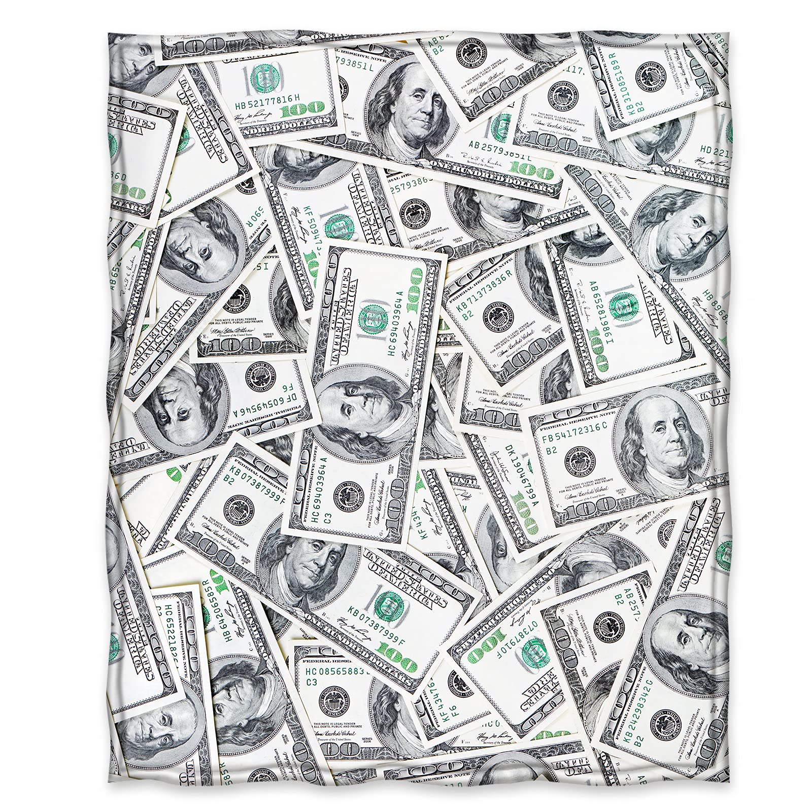 Jekeno Money Blanket 100 Dollar Bills Pattern Print Gifts For Dad Women Kids Girls Birthday Father'S Day Home Bedroom Living Roo