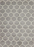 Unique Loom Trellis Frieze Collection Area Rug - Rounded (8' x 11', Light Gray/ Ivory)