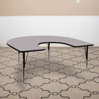 Flash Furniture 60x66 HRSE Grey Activity Table Chair, 60"W x 66"D x 30.125"H, Gray