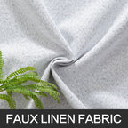 Miulee Linen Texture Full Blackout Curtain For Living Room Darkening,Thermal Insulated Grommet Curtain For Bedroom,Room Darkening Curtains For Kitchen,52X54 Inch Length 2 Panels Greyish White