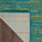 Nourison Essentials Indoor/Outdoor Blue Green 9' X Square Area -Rug, Easy -Cleaning, Non Shedding, Bed Room, Living Room, Dining Room, Backyard, Deck, Patio (9 Square)