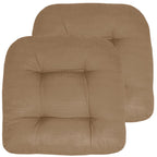 Sweet Home Collection Patio Cushions Outdoor Chair Pads Premium Comfortable Thick Fiber Fill Tufted 19' X 19' Seat Cover, 2 Co