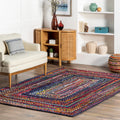 nuLOOM Tammara Bohemian Hand Braided Area Rug, 6x9, Blue