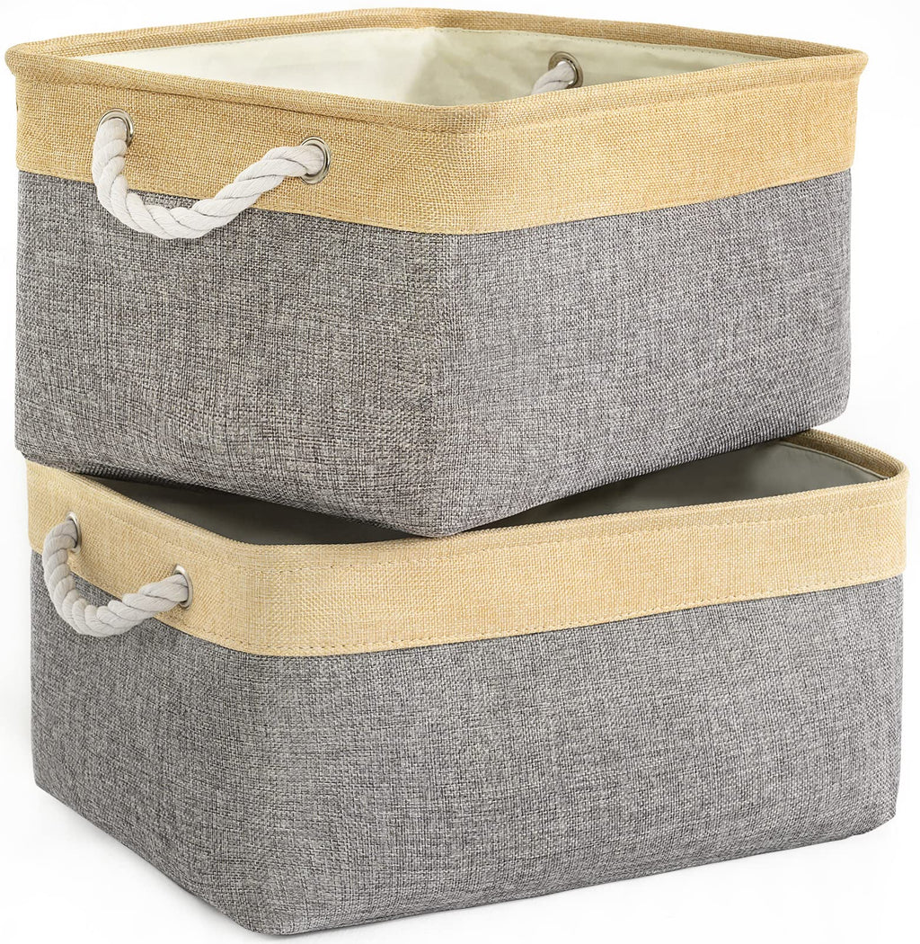TheWarmHome Storage Basket for Organizing - 3 Pack 14x10x7 inch Large Collapsible Storage Bin for Shelves, Fabric Storage Cubes 