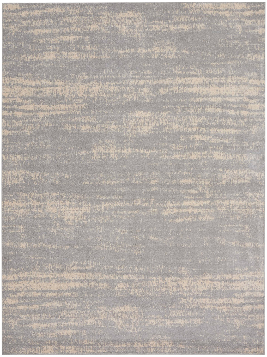 Nourison Essentials Indoor/Outdoor Solid Abstract Grey/Beige 10' X 14' Area Rug, Easy Cleaning, Non Shedding, Bed Room, Living Room, Dining Room, Backyard, Deck, Patio (10X14)