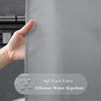 Aoohome 96 Inch Extra Long Shower Curtain Liner, Polyester Bathroom Curtain For Hotel With Hooks, Waterproof, Weighted Hem, Ligh