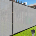 E&K Sunrise Fence Privacy Screen With Zipties, Gray 6' X 277' Commercial Outdoor Backyard Porch Deck Shade Windscreen Mesh Fabri