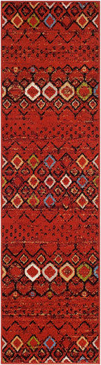 Safavieh Amsterdam Collection Runner Rug - 2'3'' X 18', Terracotta & Multi, Moroccan Boho Design, Non-Shedding & Easy Care, Idea