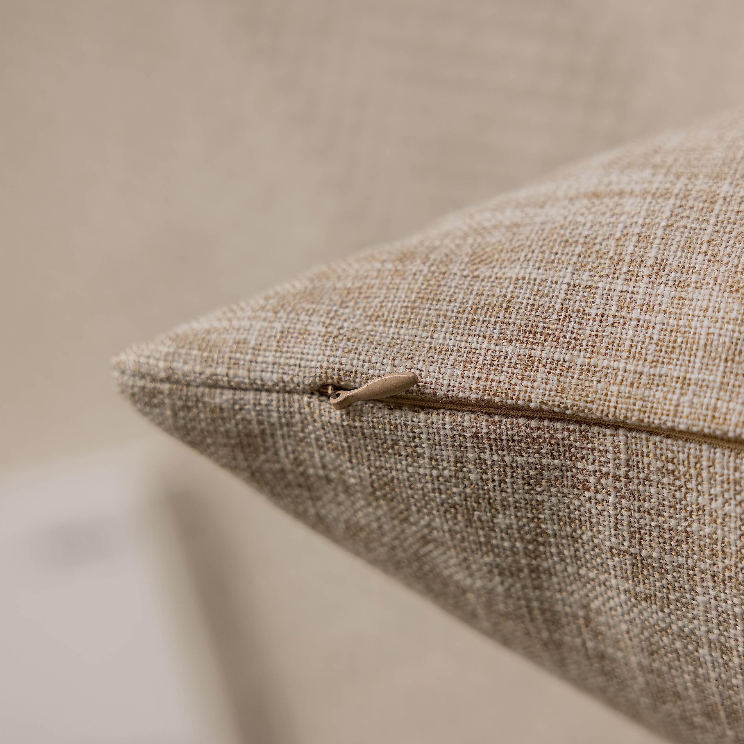 Home Brilliant Euro Shams Pillow Covers 26X26 Lined Linen Decorative Square Pillow Covers Neutral Decorative Pillowcases For Bed