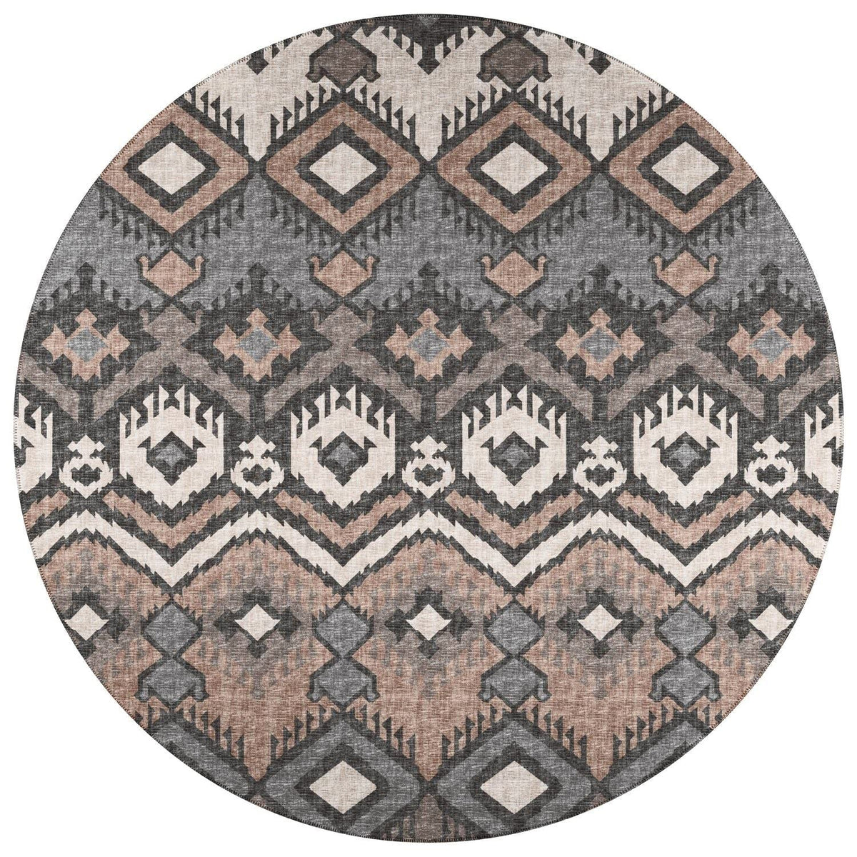 Sedona Sn2 Brown Bohemian Rug Round 8' X 8'