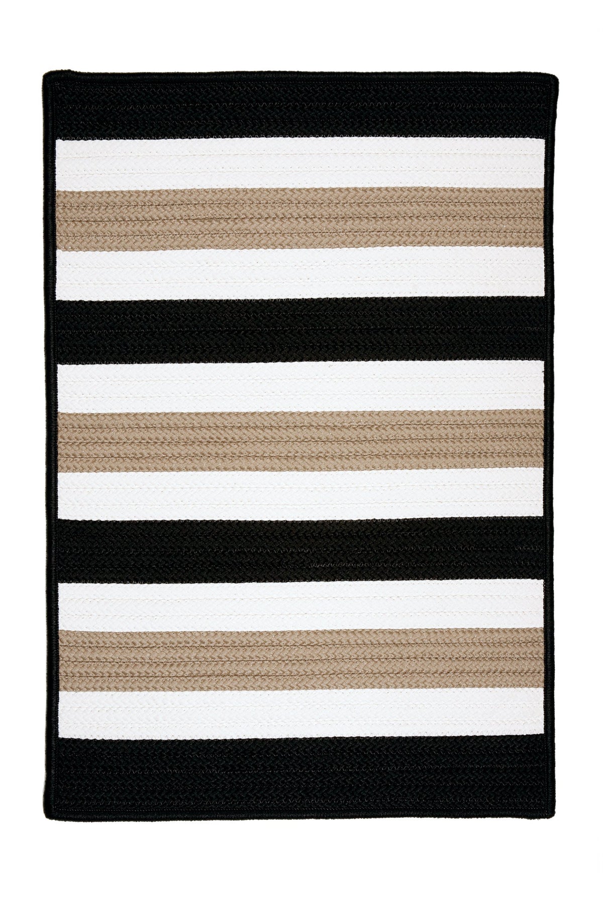 Portico Braided Rug, 2 By 8-Feet, Sharp Black