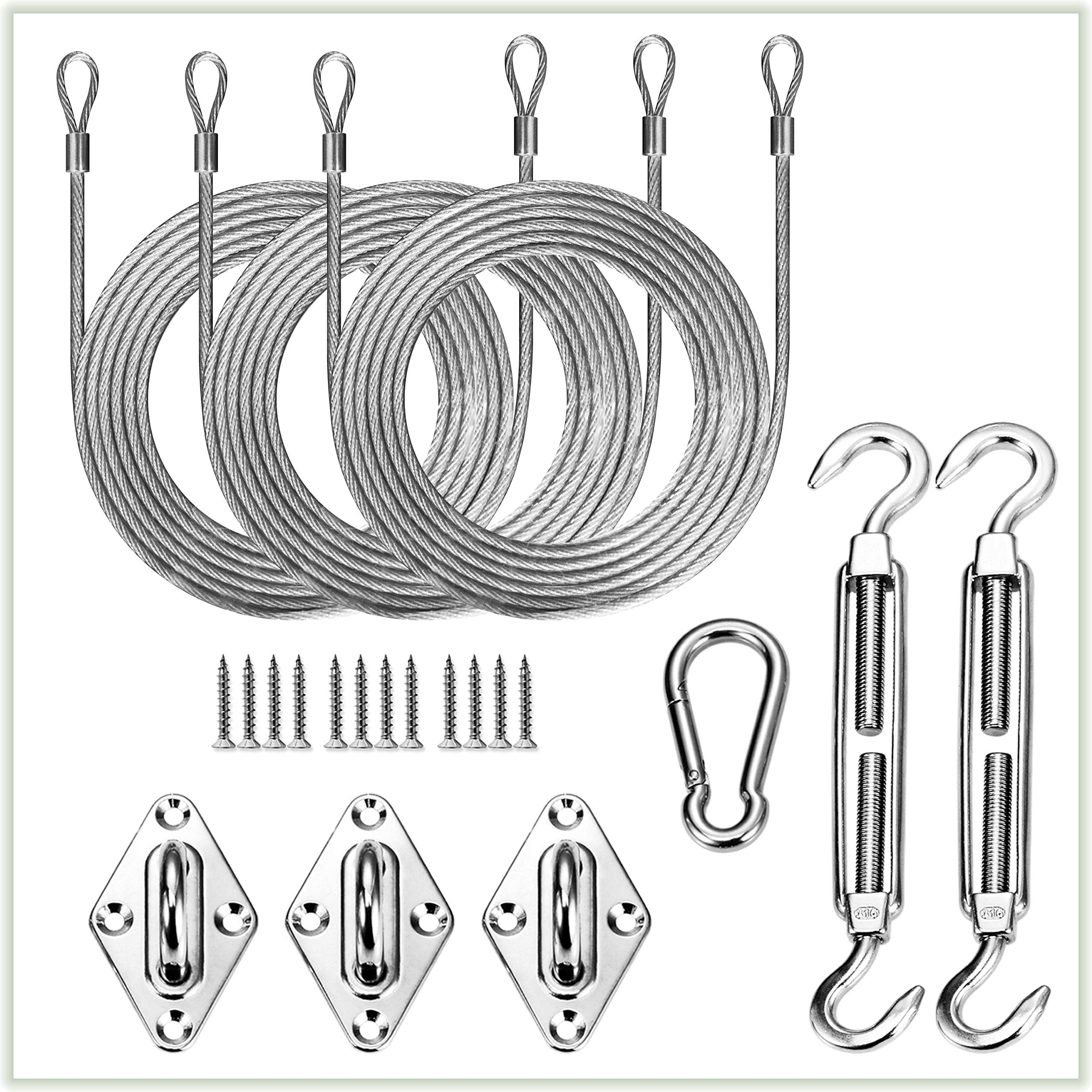 Colourtree Hardware Kit Set For Triangle Sun Shade Sails Canopy, Easy-Tensioning, 316 Military-Grade Stainless Steel(6 Inch Hard