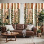Ambesonne Botanical Window Curtains Pack Of 2, Watercolor Fall Branches And Geometric Mid Century Modern Autumnal Art, Lightweig