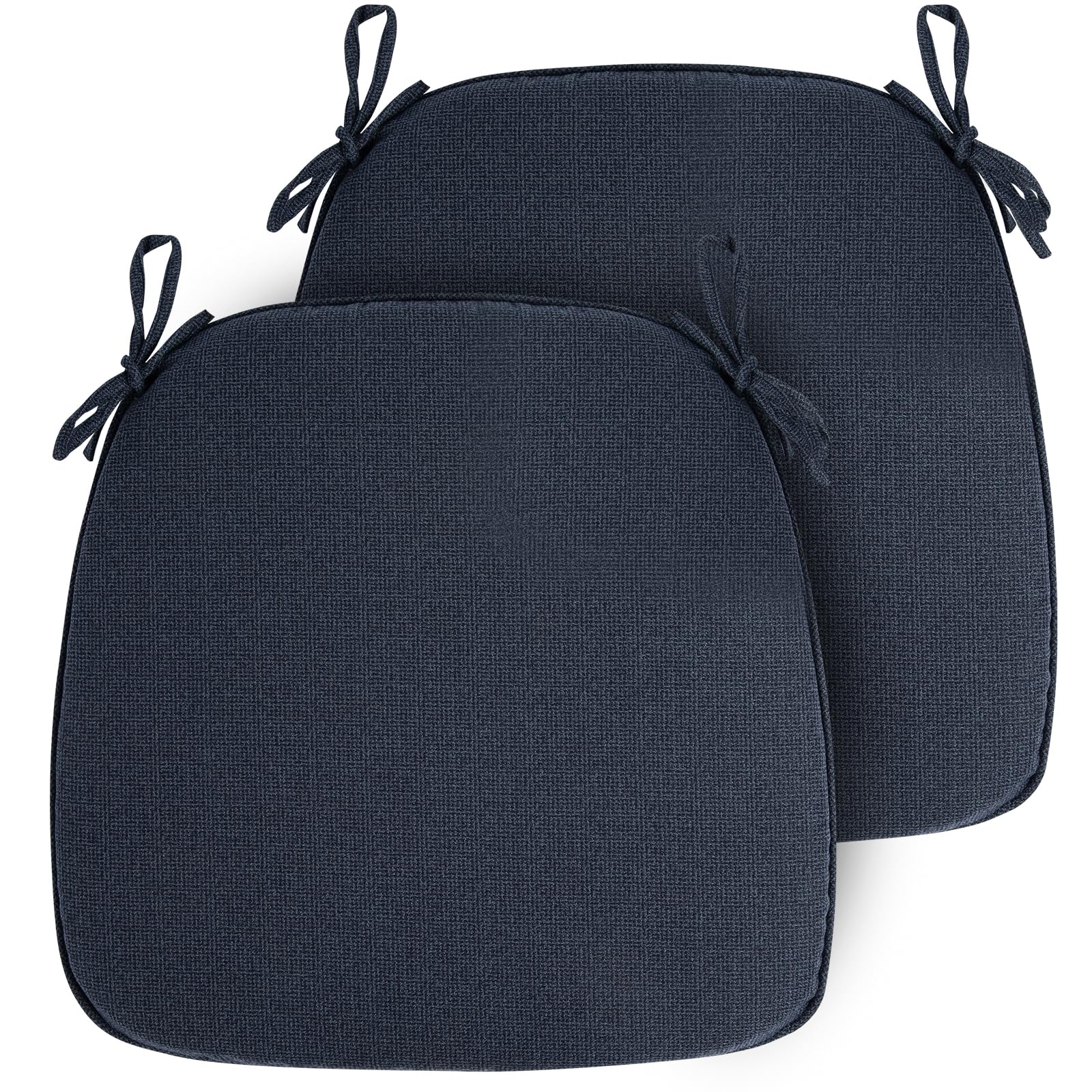 In4 Care Indoor/Outdoor Chair Cushions 17'X16'X2' With Ties For Dining Chairs Set Of 2, Waterproof U-Shaped Chair Pads, Foam