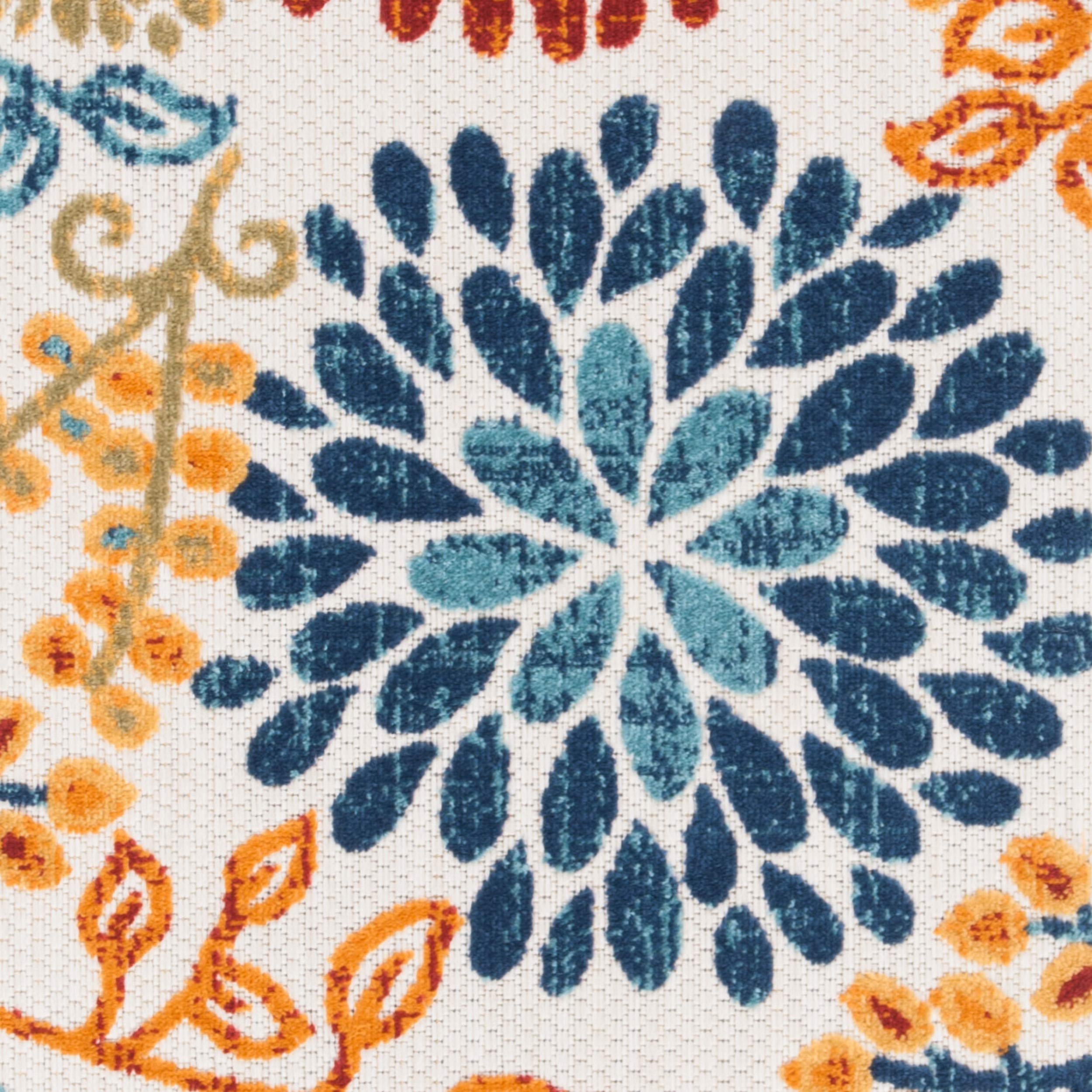 Safavieh Cabana Collection Area Rug - 9' X 12', Creme & Red, Floral Design, Non-Shedding & Easy Care, Indoor/Outdoor & Washable-Ideal For Patio, Backyard, Mudroom (Cbn832A)