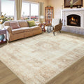 Vintage Living Room Area Rug - 6x9 Large Machine Washable Boho Moroccan Distressed Farmhouse Rugs for Bedroom - Soft Non-Slip In