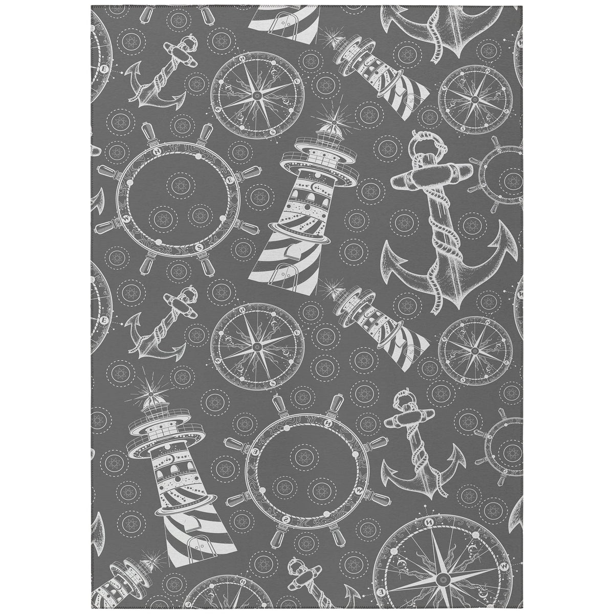 Addison Rugs Harpswell Ahp39 Smoke 5' X 7'6&quot; Indoor Outdoor Rug, Easy Clean, Machine Washable, Non Shedding, Bedroom, Living Room, Dining Room, Kitchen, Patio Rug