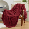 Exq Home Fleece Throw Blanket For Couch Or Bed - 3D Imitation Turtle Shell Jacquard Decorative Blankets - Cozy Soft Lightweight
