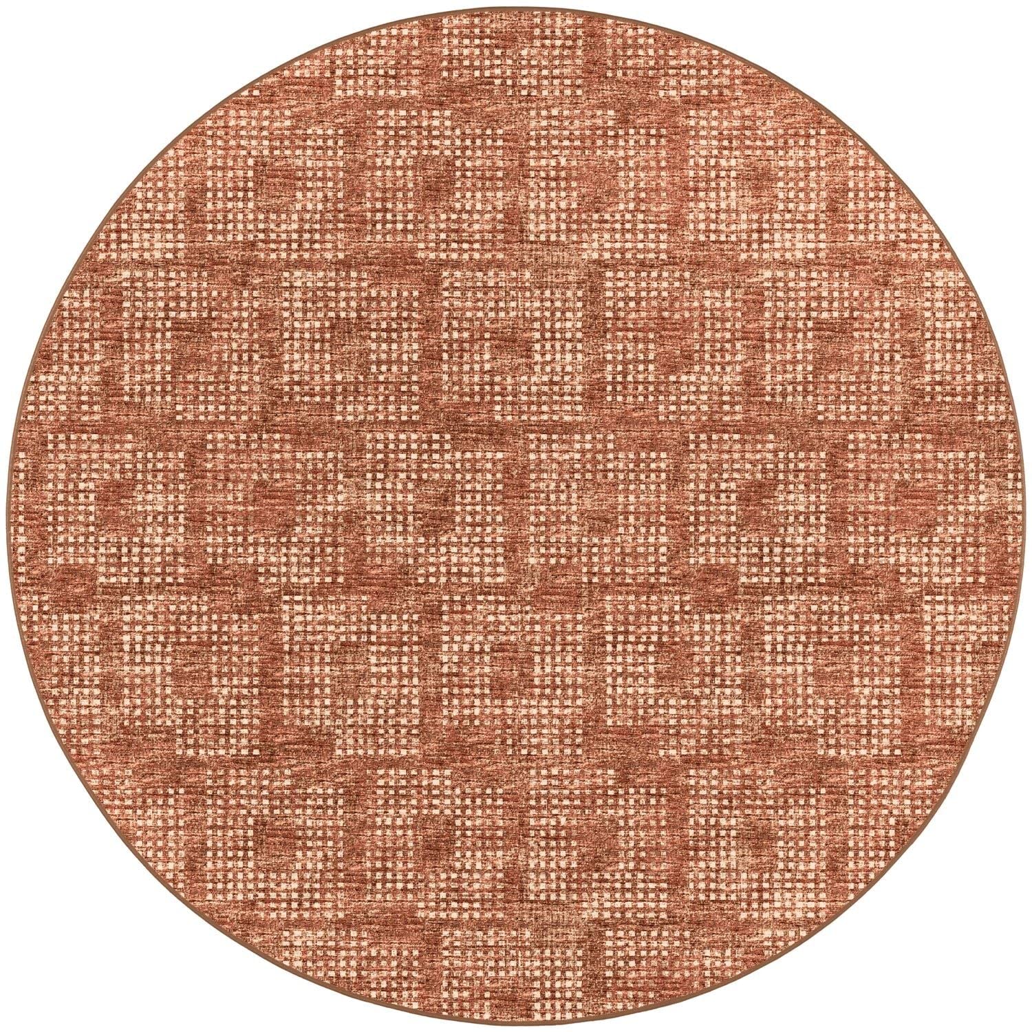 Delano Da1 Orange Transitional Rug Round 6' X 6'