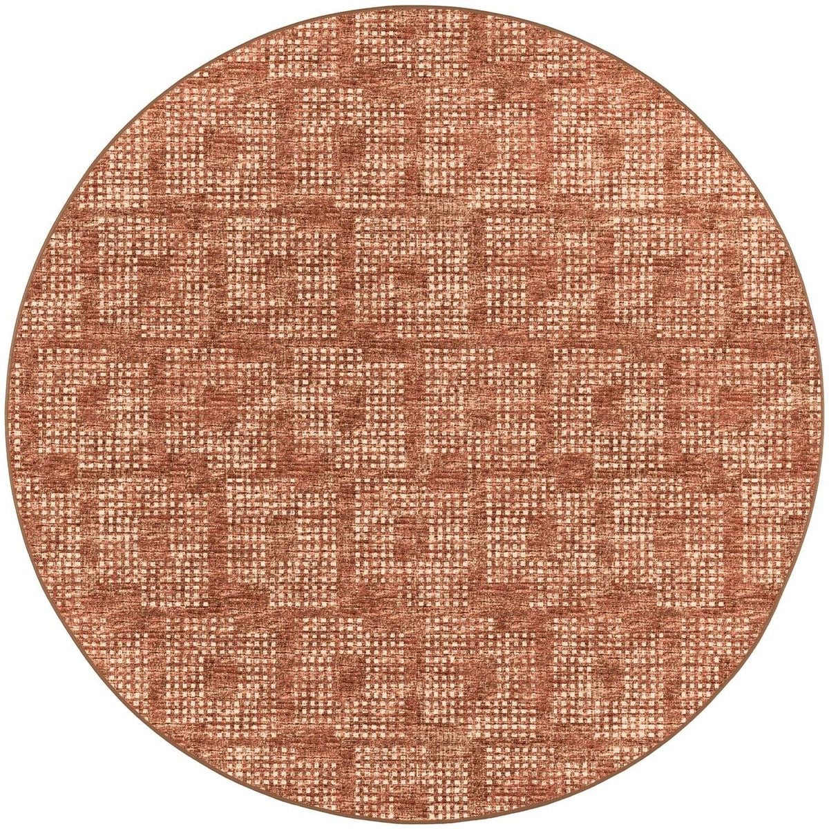 Delano Da1 Orange Transitional Rug Round 6' X 6'