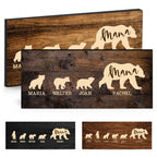 Personalized Mama Bear & Cubs Sign with Names - Up to 5 Cubs - 10 Colors & 6 Font Options, Custom Mama Bear Sign, Gift for Mom f