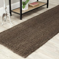 Safavieh Natural Fiber Collection Runner Rug - 26 x 12, Brown, Handmade Chunky Textured Jute 0.75-inch Thick, Ideal for High T