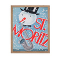 Poster Master Vintage Travel Poster - Retro Christmas Print - Gift for Artist, Friend - St. Moritz, Snowman, Winter, Saxophone, 