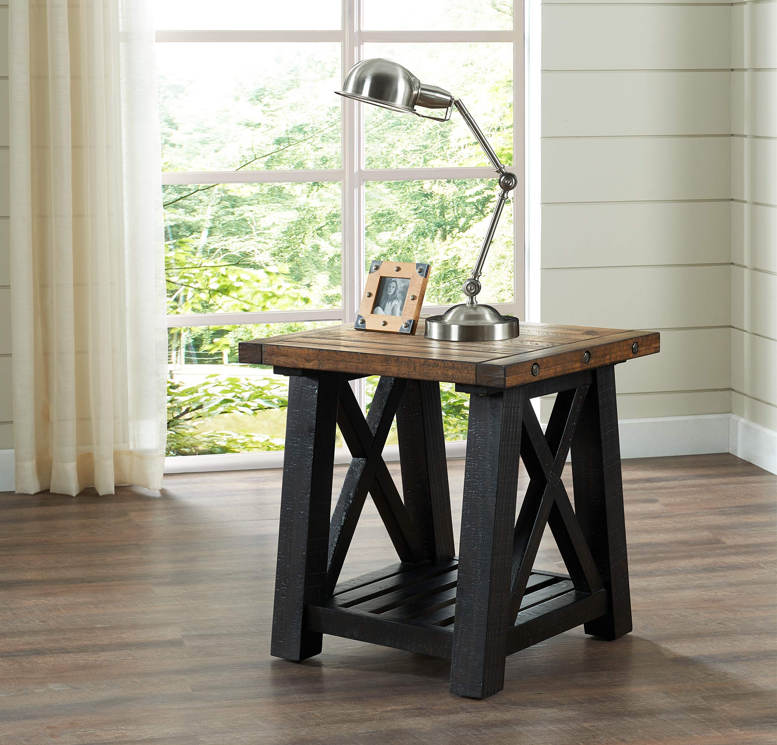 Martin Svensson Home End Table, Black Stain And Natural
