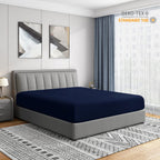 Cathay Home Twin Fitted Sheet - Double Brushed Ultra Soft – Wrinkle & Fade Resistant - 14' Standard Pocket Fitted Sheet Only - Good Fit For 12'-16' Deep Mattress (Twin, Navy)