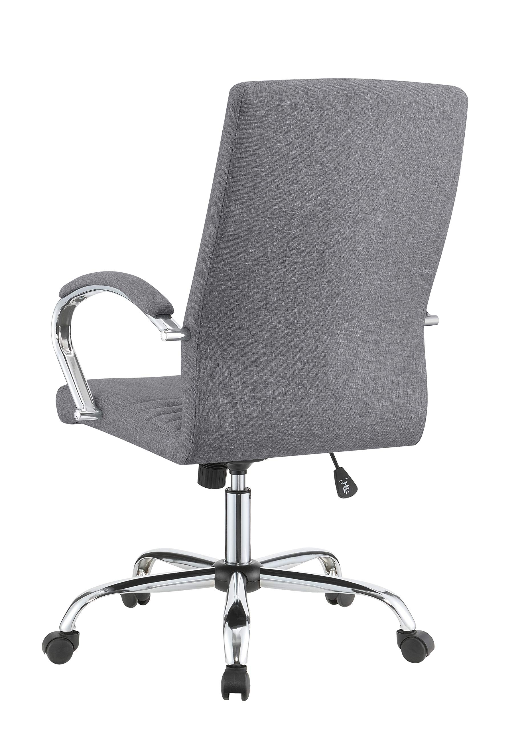 Coaster Home Furnishings Upholstered Casters Grey and Chrome Office Chair, 23&quot;&quot; w x 28&quot;&quot; d x 42-46&quot;&quot; h (881217)