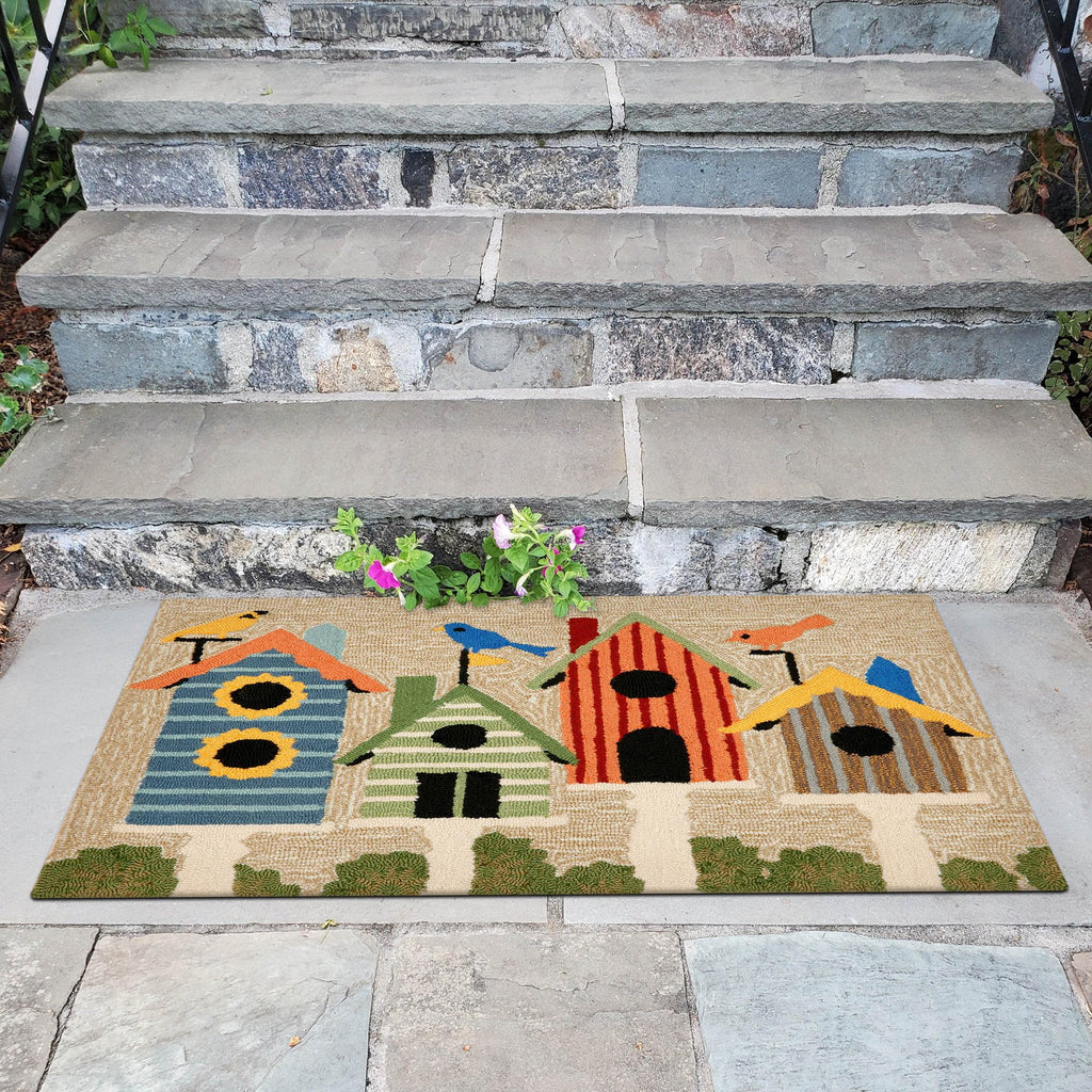 Liora Manne Frontporch Birdhouses Indoor/Outdoor Rug, 2 X 3 Ft