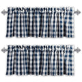 Aiking Home Window Valances - 2-Panels Picnic Checkered Pattern Kitchen Valances With 2.5-Inch Rod Pocket For Small Windows, Pol