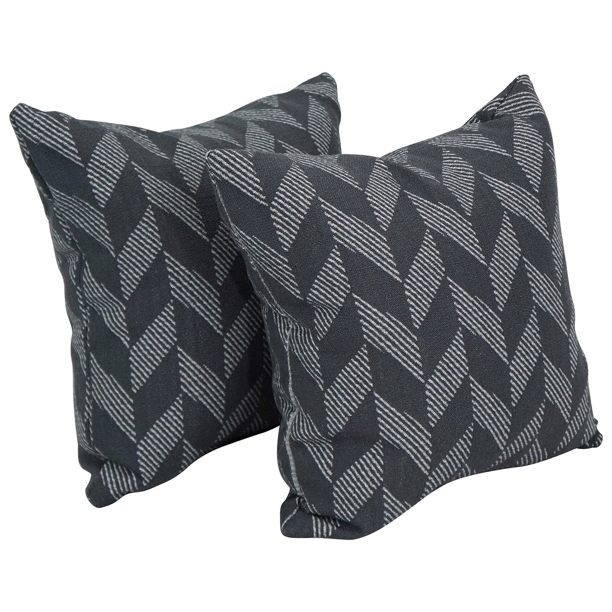 Blazing Needles Square Polyester Jacquard Throw Pillows, 17&quot;, Gannawls Paveme 2 Count