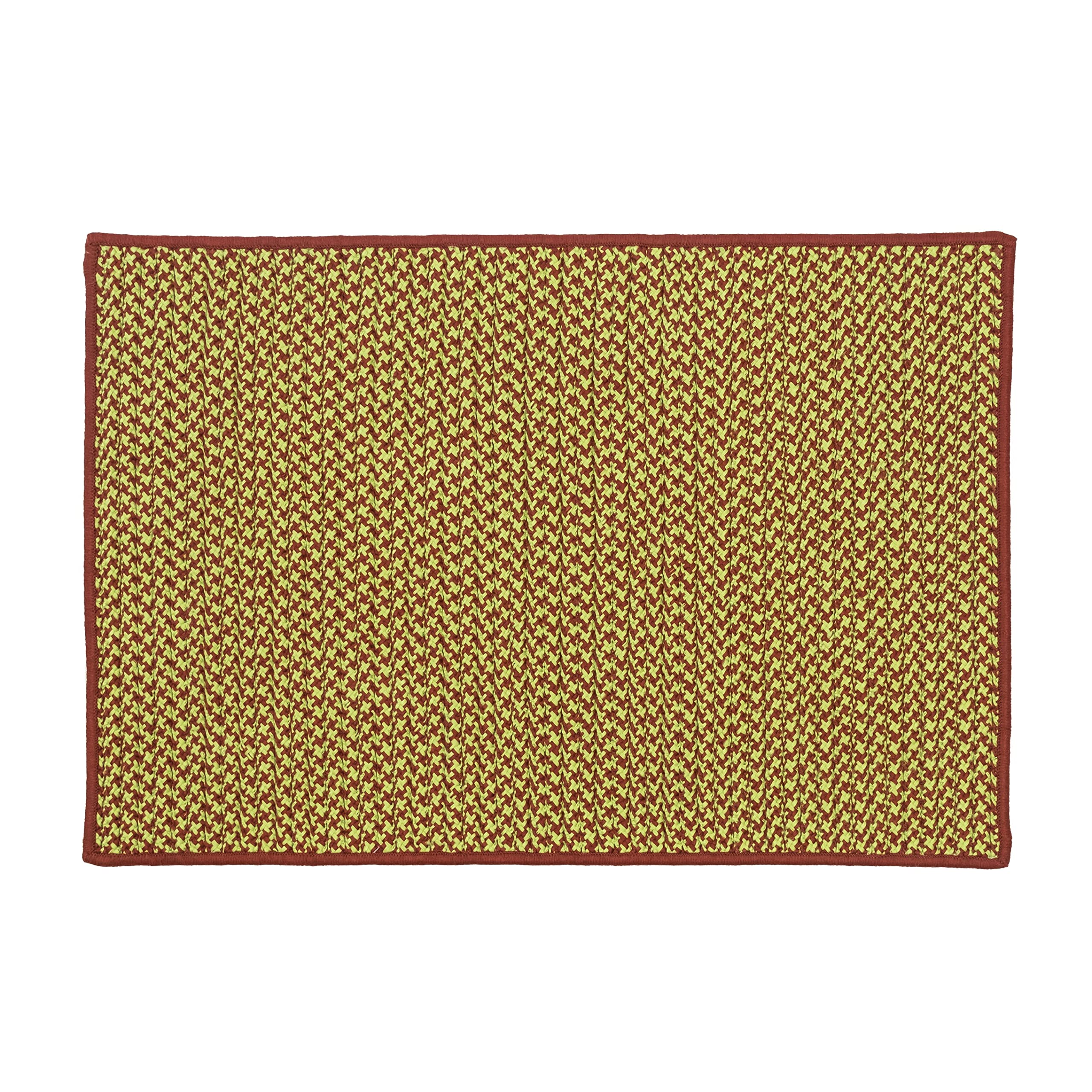 Holiday-Vibes Houndstooth Rug - Vibe Green/Red 34" X 58"