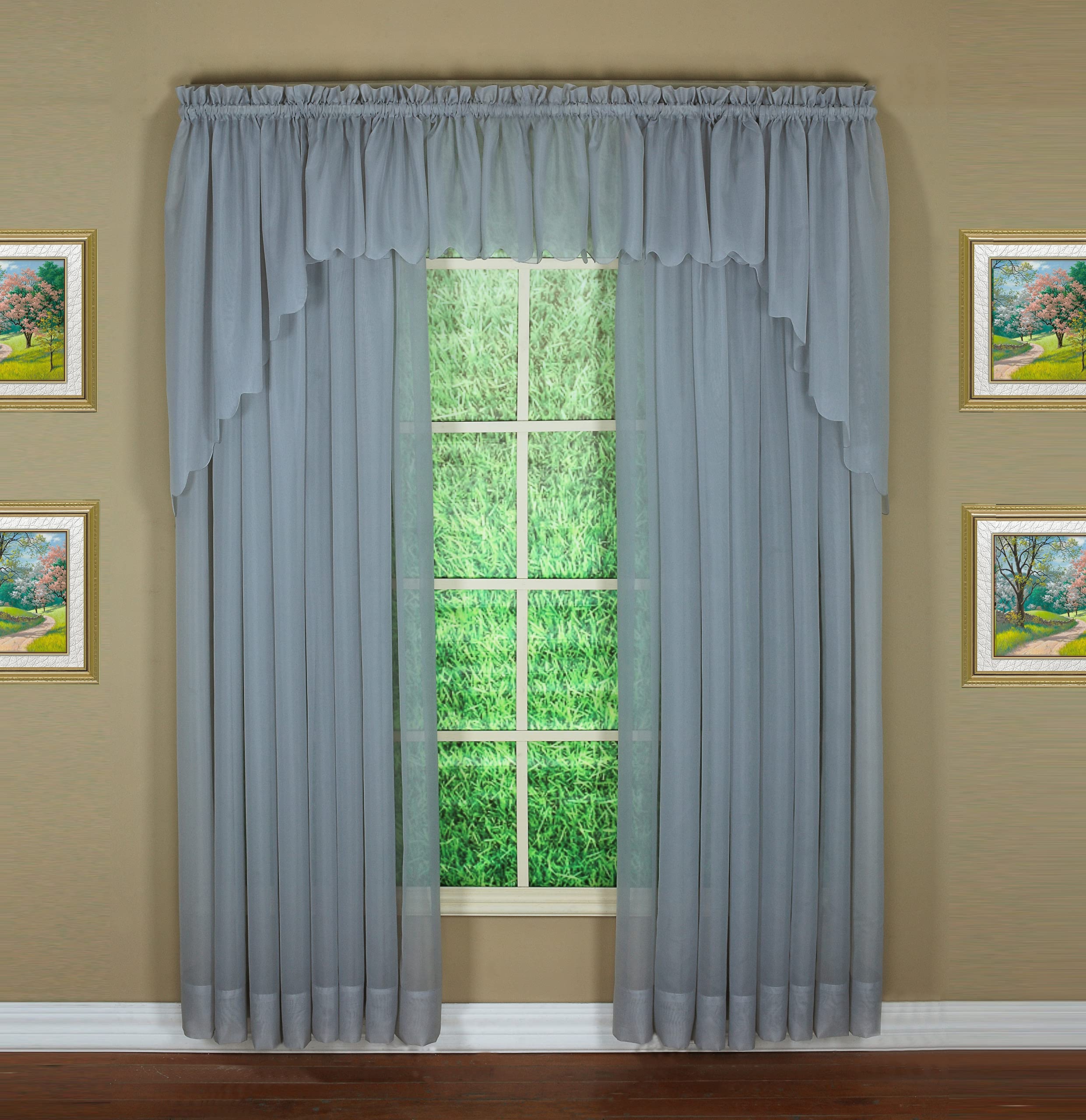 Today'S Curtain Emelia Original Voile Panel 120', Grey, 60' W X 120' L