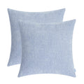 Calitime Pack Of 2 Cozy Throw Pillow Covers Cases For Couch Sofa Home Decoration Solid Dyed Soft Chenille 16 X 16 Inches Baby Bl
