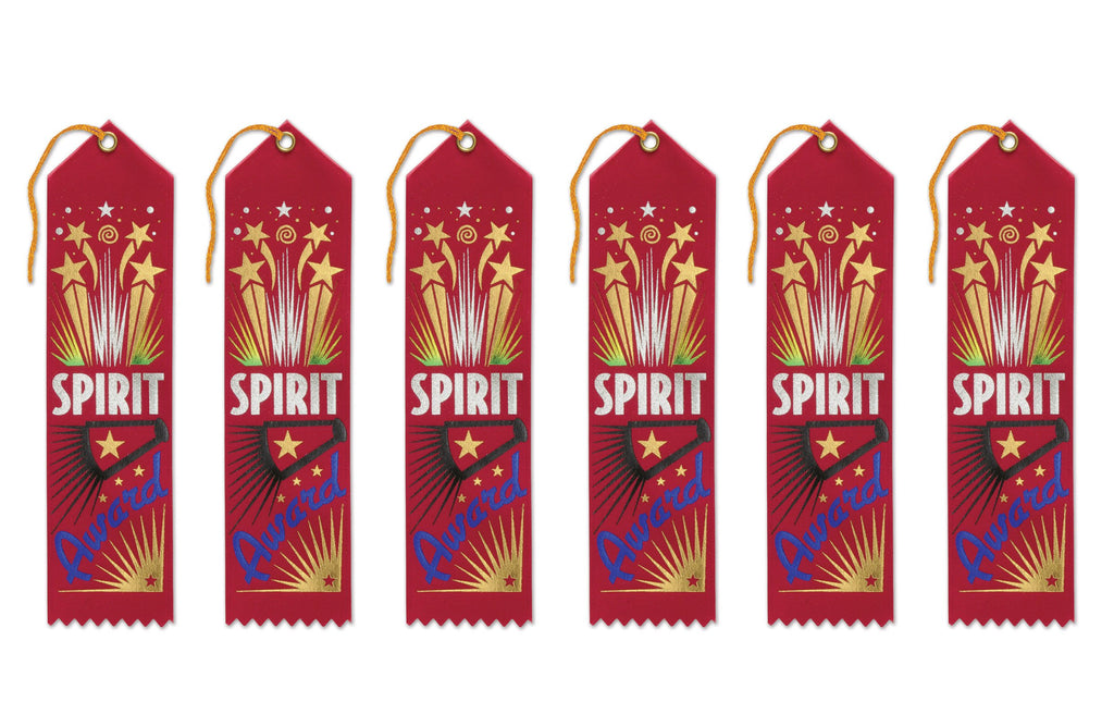 Beistle Spirit Award Ribbons, 2 by 8-Inch, Multicolor, 6-Pack