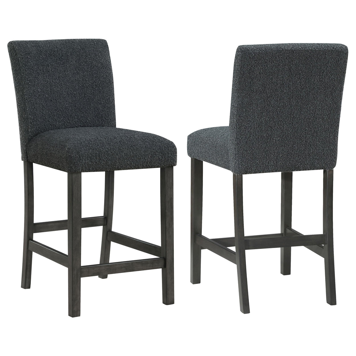 Coaster Home Furnishings Alba Boucle Upholstered Counter Height Dining Chair Black and Charcoal Grey (Set of 2)