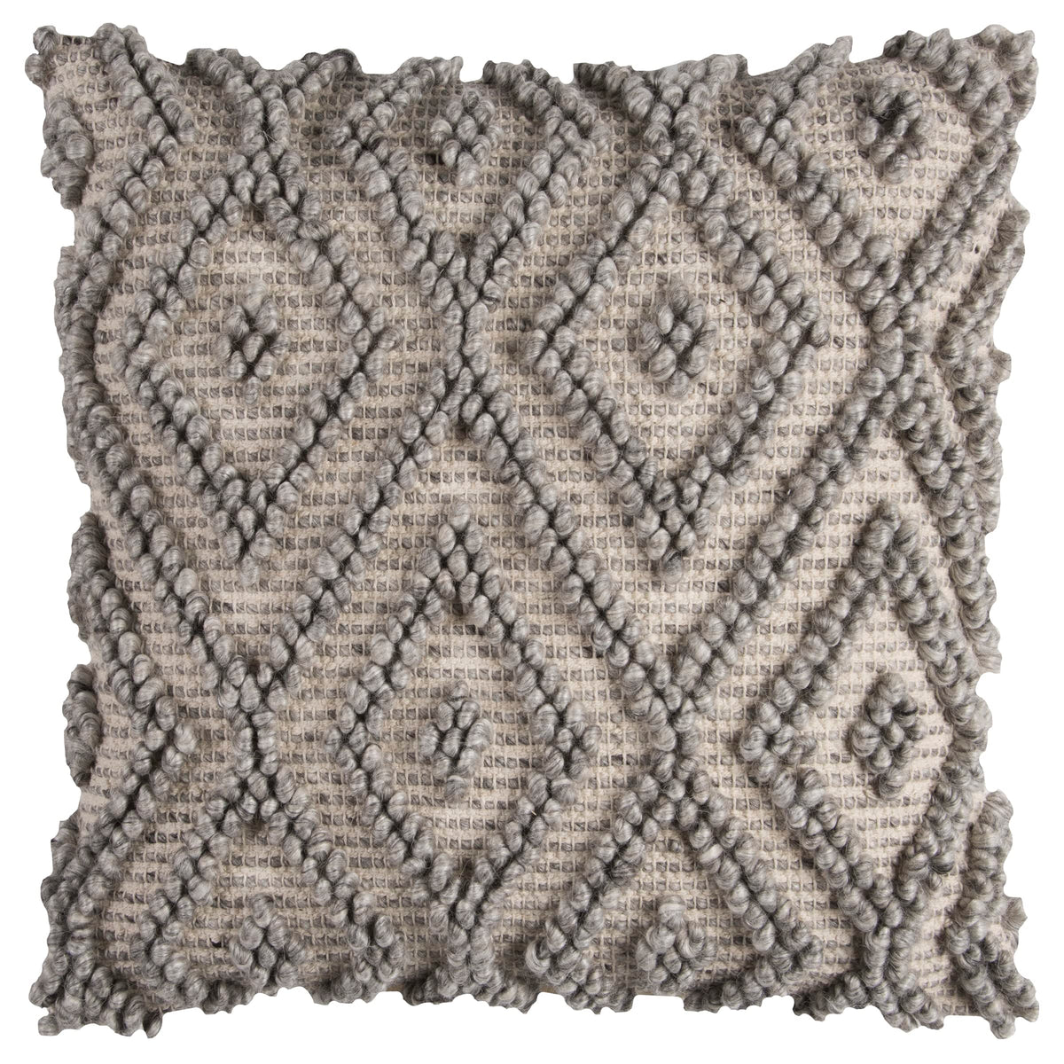 Rizzy Home | T10825 | Poly Fill Decorative Pillow | 20&quot;x20&quot; Gray/Brown/Neutral Geometric