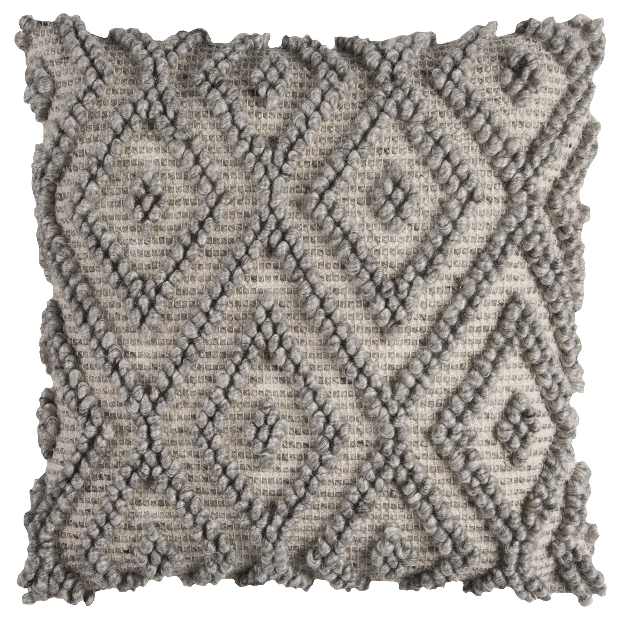 Rizzy Home T10825 Decorative Pillow, 20"X20", Gray/Brown/Neutral