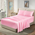 Homiest 4Pcs Extra Deep Pocket Satin Sheets Queen Size Bed Set, 18-24 Inch Deep Pocket Bed Sheets Pink Satin Sheet Set, Silky Sa