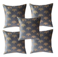 Pink Parrot Dopian Silk Multi Colour Cushion Cover 16X16 InchSet 5 Pcs